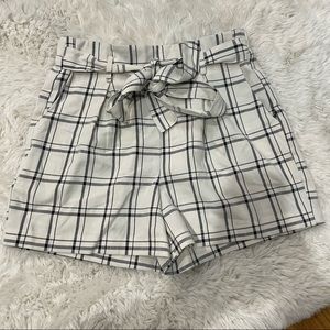 Spring/Summer Tie Waist High Waisted Shorts White
